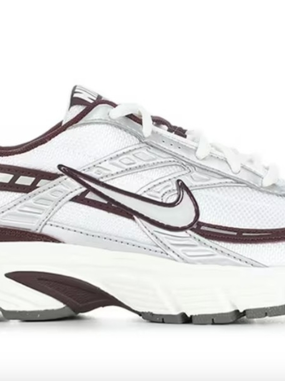 Nike White and Burgundy Men's Running Sneakers